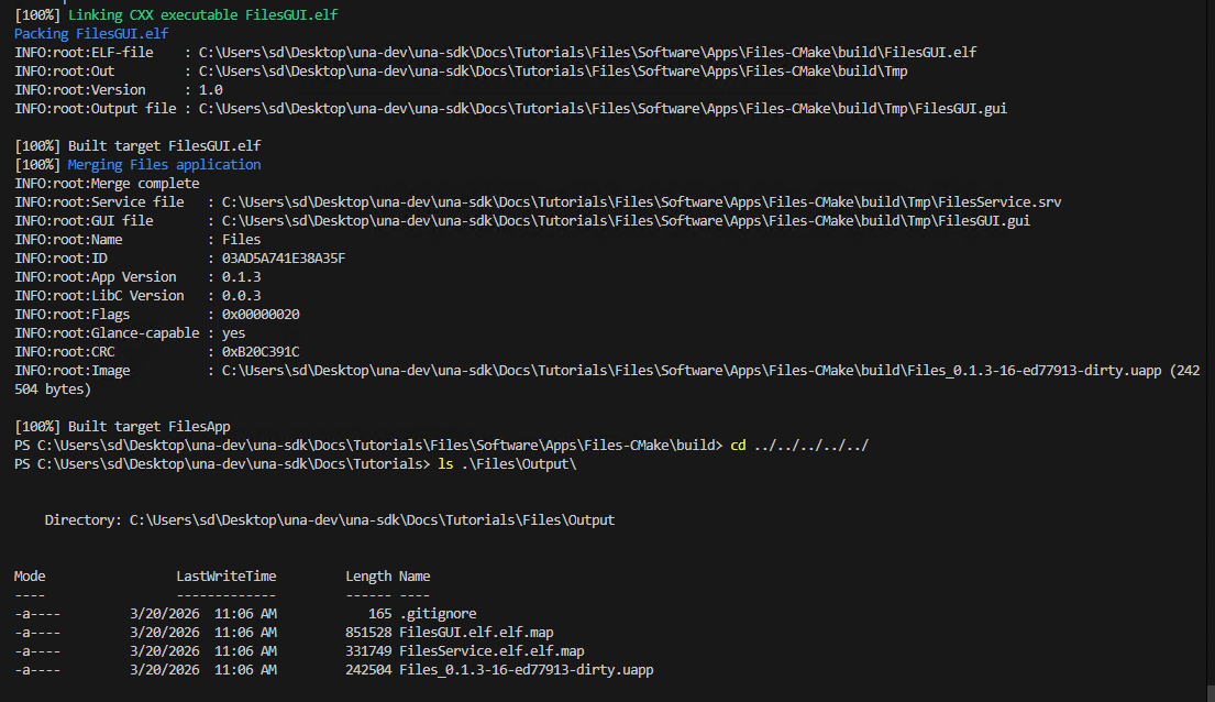 Build output